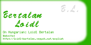 bertalan loidl business card